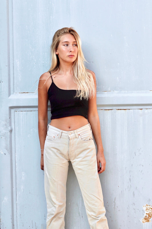 AERO ONE-SHOULDER TOP BLACK